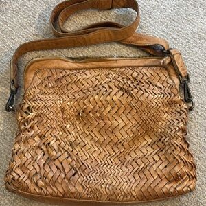 Josual Brown Woven Leather Bag​